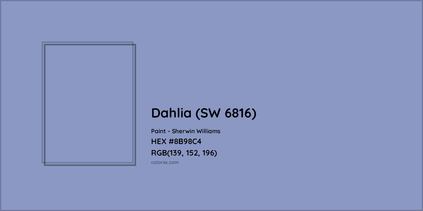 HEX #8B98C4 Dahlia (SW 6816) Paint Sherwin Williams - Color Code