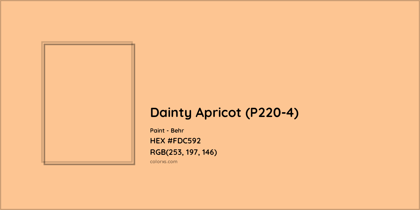 HEX #FDC592 Dainty Apricot (P220-4) Paint Behr - Color Code