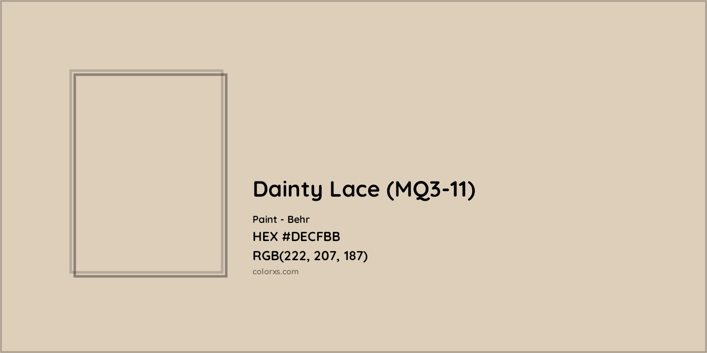 HEX #DECFBB Dainty Lace (MQ3-11) Paint Behr - Color Code