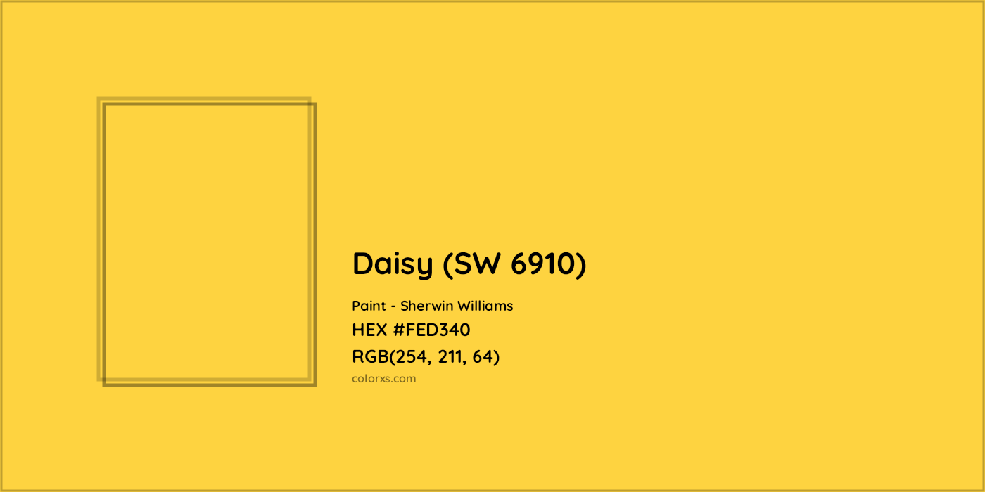 HEX #FED340 Daisy (SW 6910) Paint Sherwin Williams - Color Code