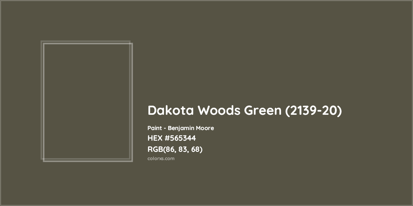 HEX #565344 Dakota Woods Green (2139-20) Paint Benjamin Moore - Color Code