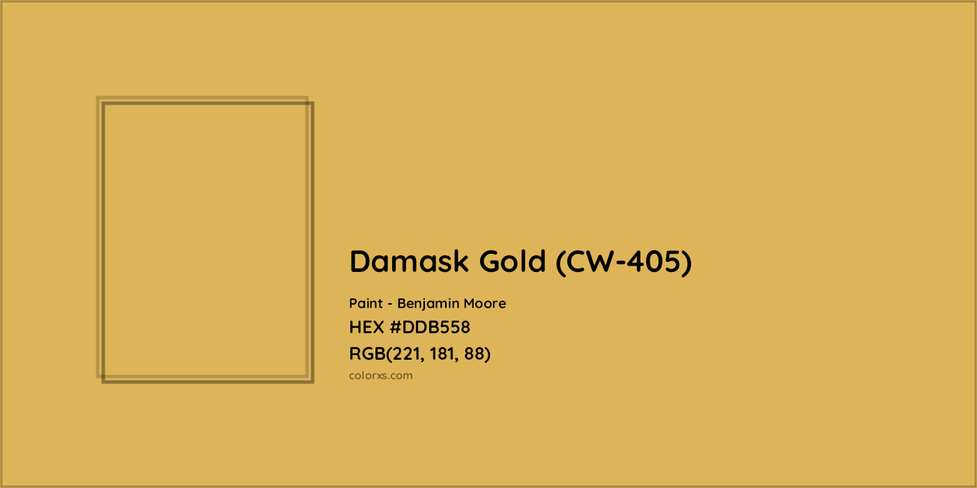 HEX #DDB558 Damask Gold (CW-405) Paint Benjamin Moore - Color Code