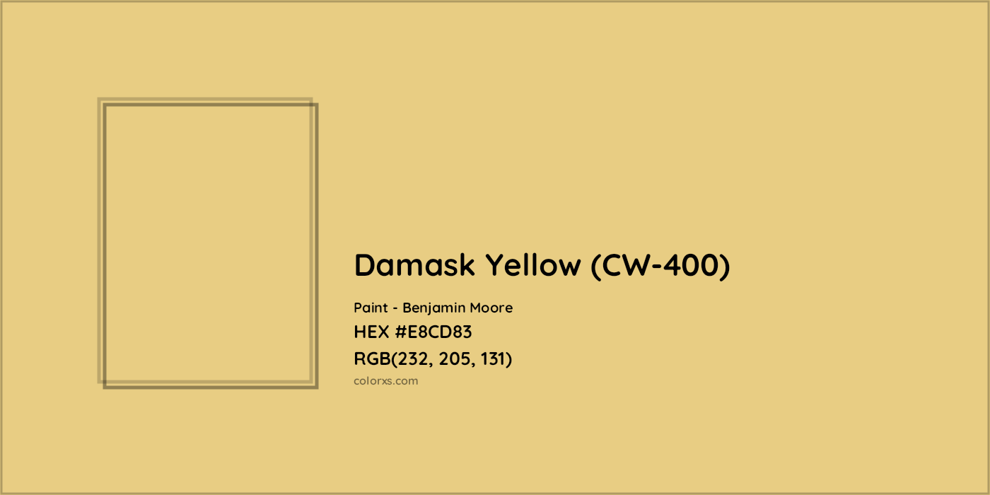 HEX #E8CD83 Damask Yellow (CW-400) Paint Benjamin Moore - Color Code