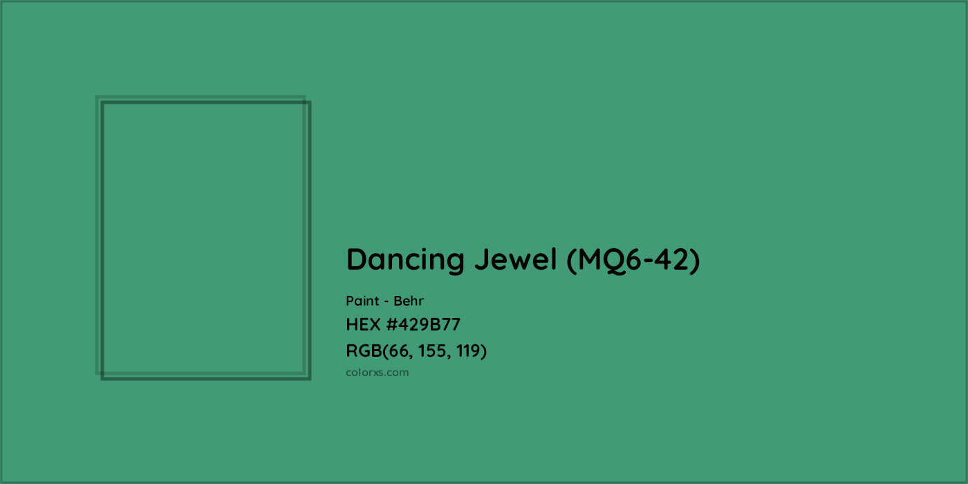 HEX #429B77 Dancing Jewel (MQ6-42) Paint Behr - Color Code