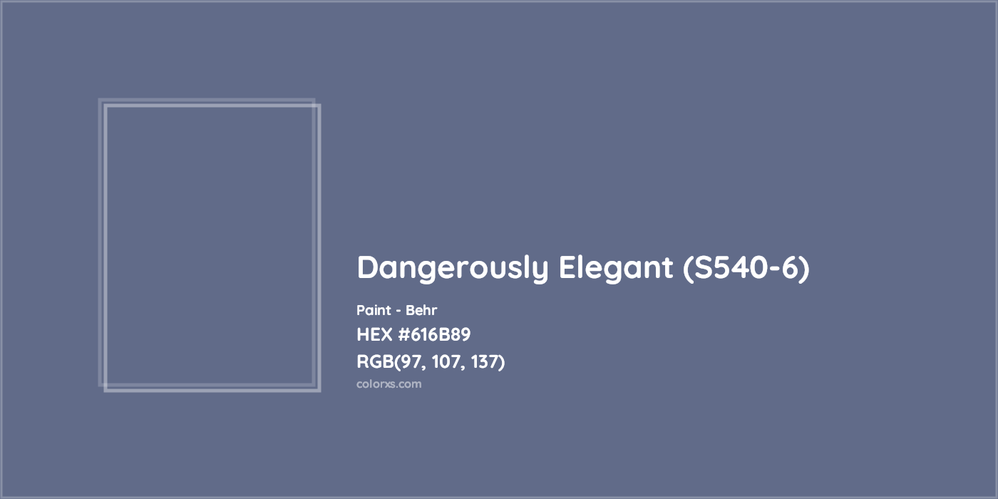 HEX #616B89 Dangerously Elegant (S540-6) Paint Behr - Color Code