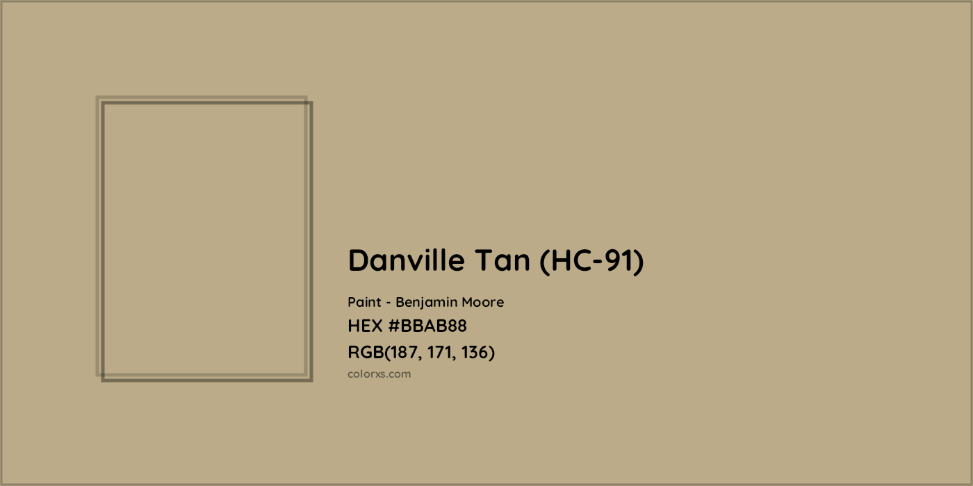 HEX #BBAB88 Danville Tan (HC-91) Paint Benjamin Moore - Color Code