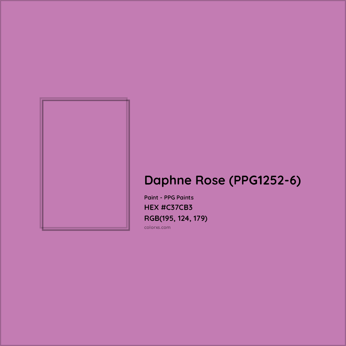 HEX #C37CB3 Daphne Rose (PPG1252-6) Paint PPG Paints - Color Code