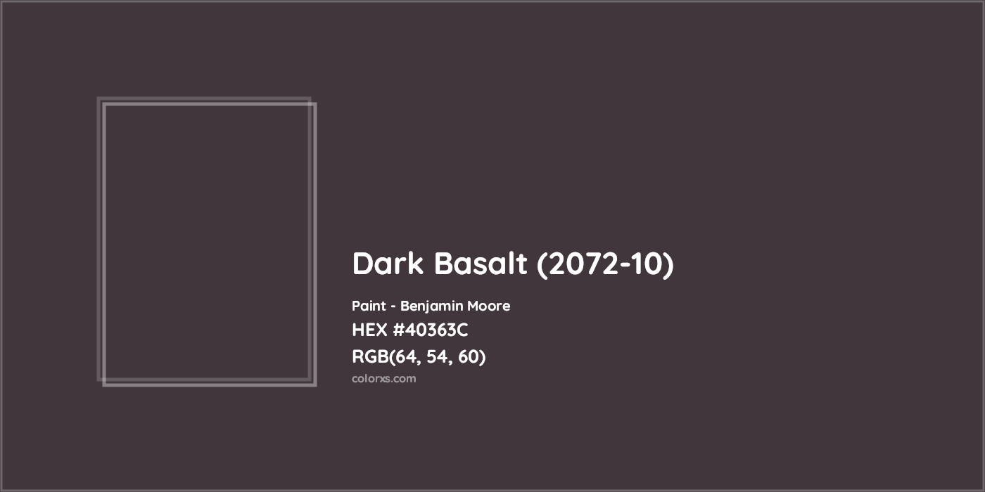 HEX #40363C Dark Basalt (2072-10) Paint Benjamin Moore - Color Code