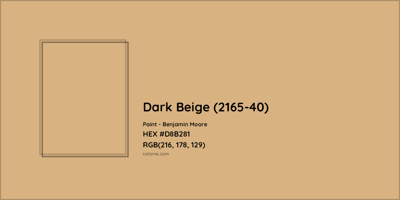 HEX #D8B281 Dark Beige (2165-40) Paint Benjamin Moore - Color Code