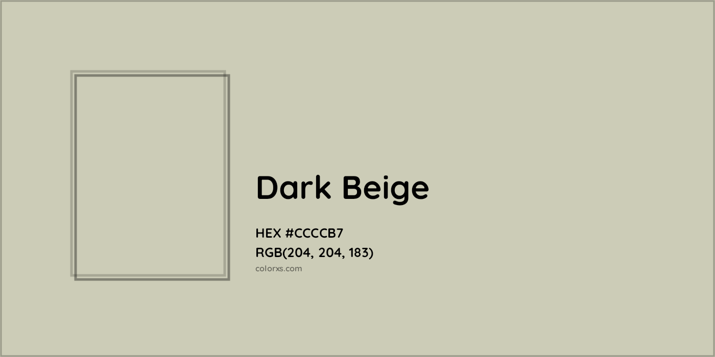 HEX #CCCCB7 Dark Beige Color - Color Code