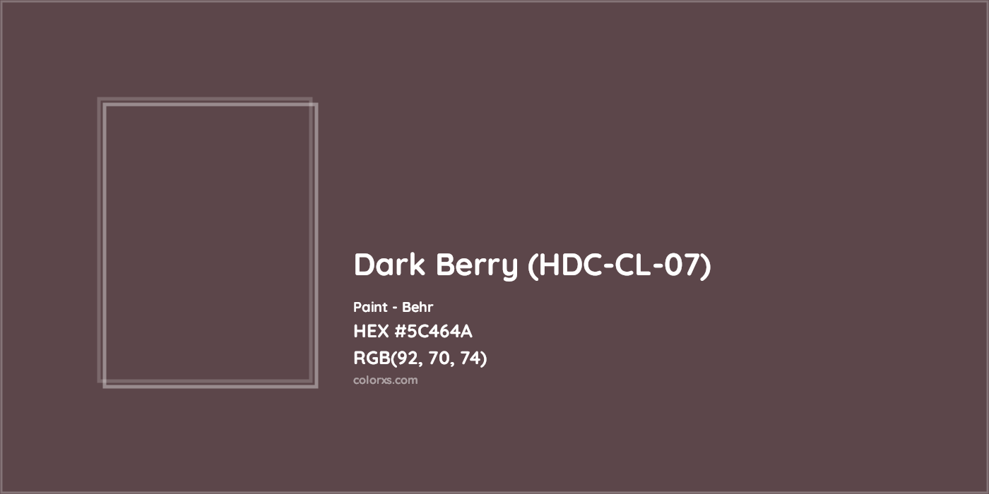HEX #5C464A Dark Berry (HDC-CL-07) Paint Behr - Color Code