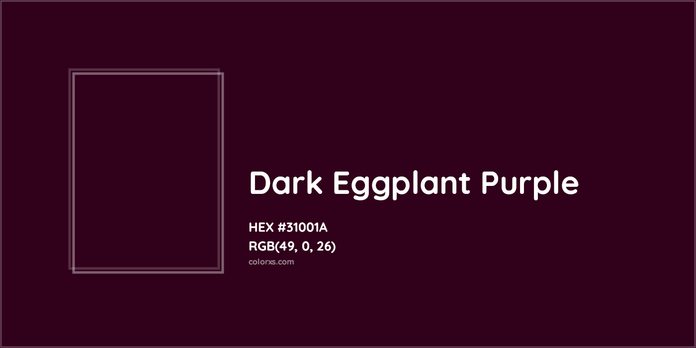 HEX #31001A Dark Eggplant Purple Color - Color Code