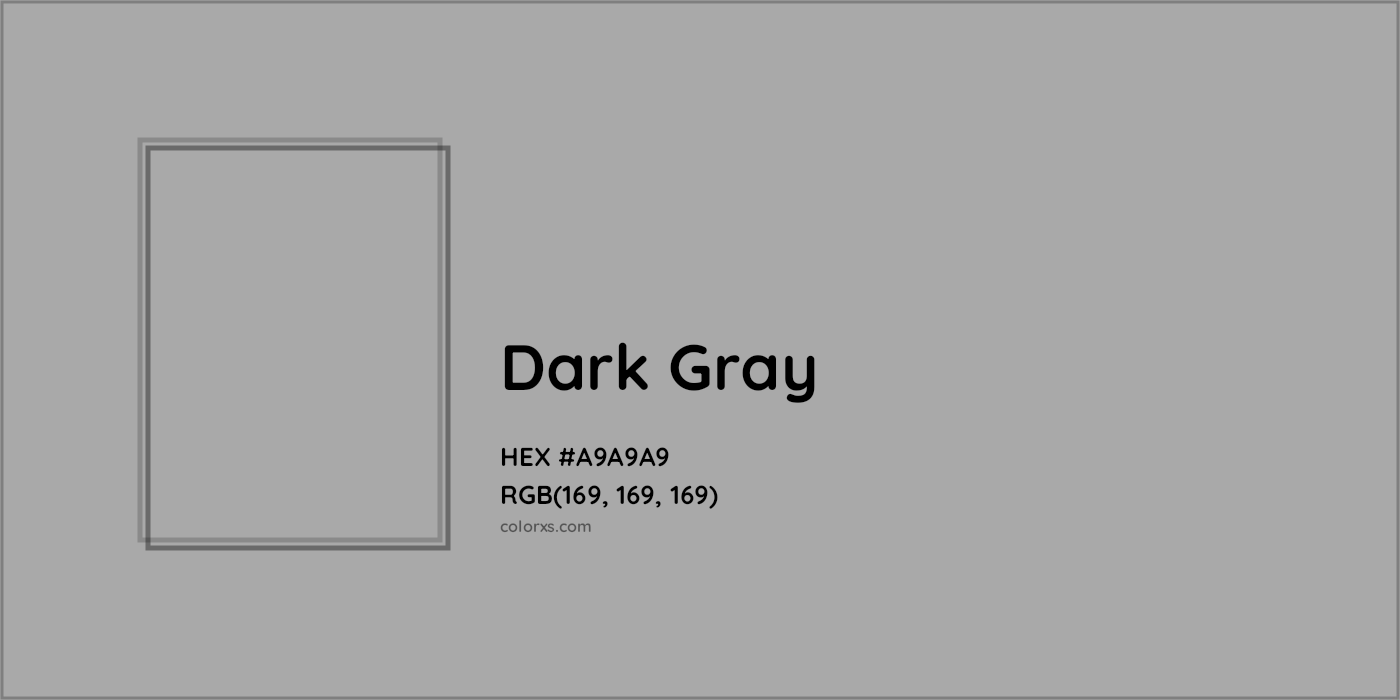 HEX #A9A9A9 Dark Gray Color - Color Code