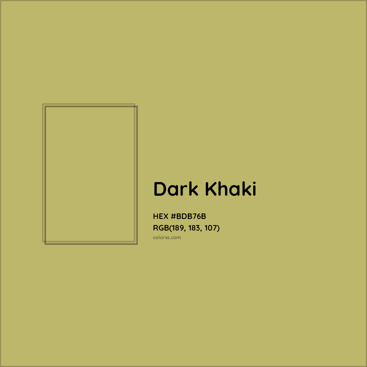 HEX #BDB76B Dark Khaki Color - Color Code