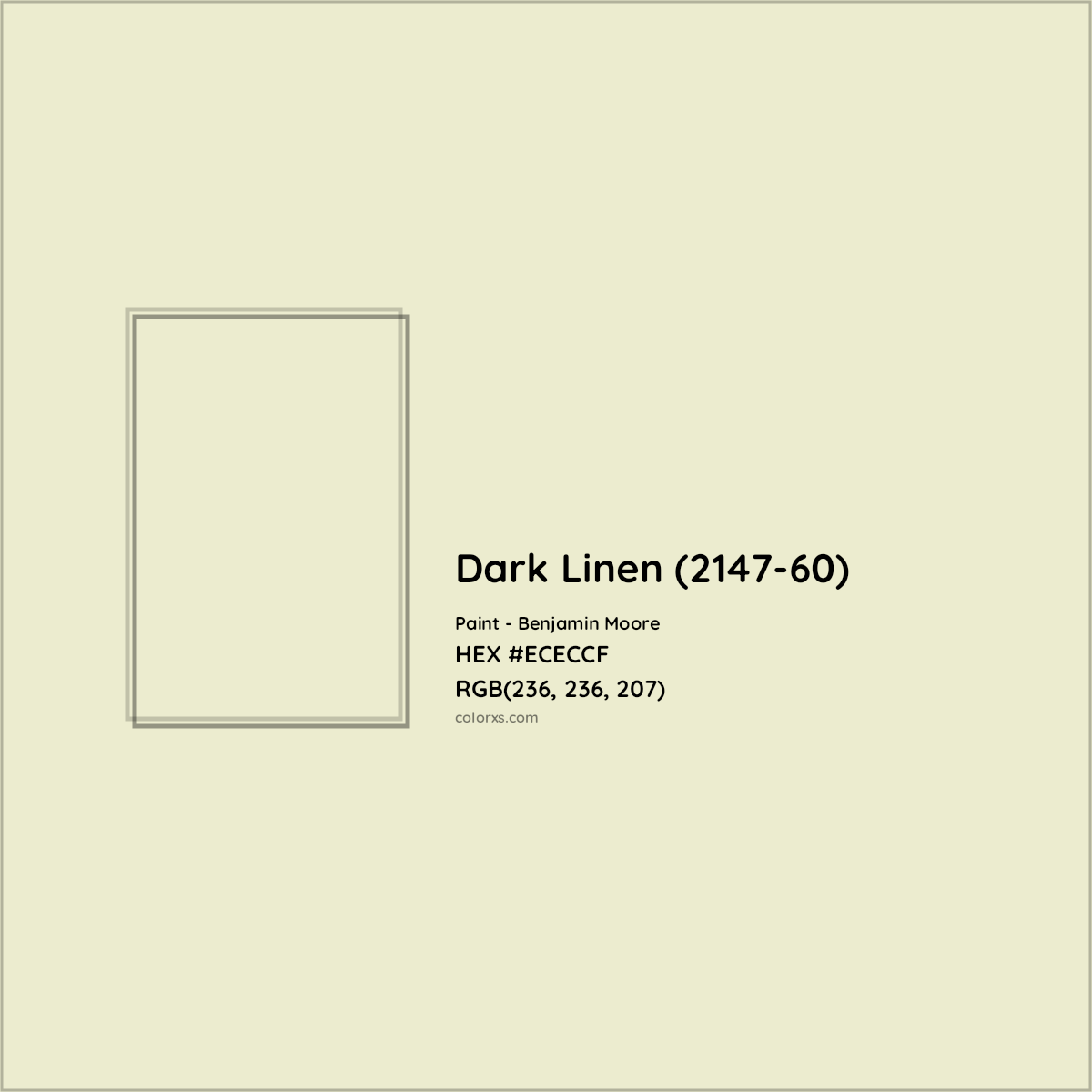 HEX #ECECCF Dark Linen (2147-60) Paint Benjamin Moore - Color Code