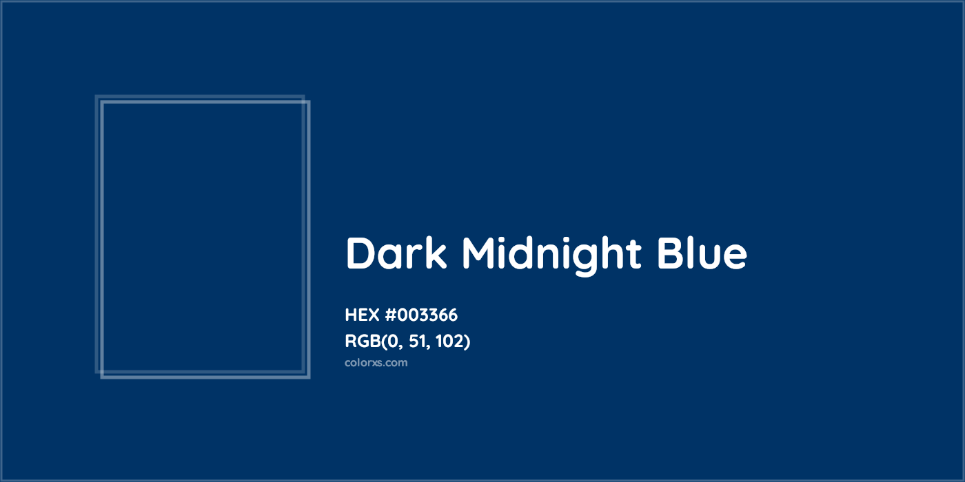 HEX #003366 Dark Midnight Blue Color Crayola Crayons - Color Code