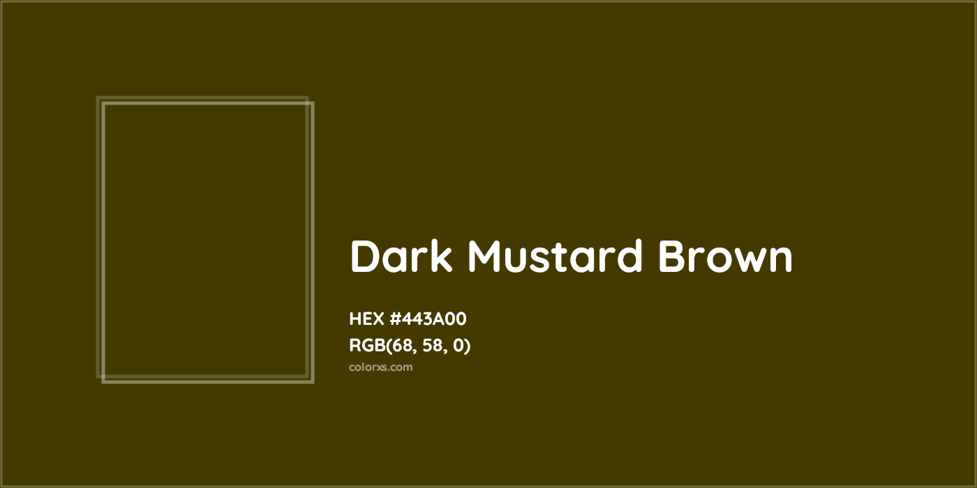 HEX #443A00 Dark Mustard Brown Color - Color Code