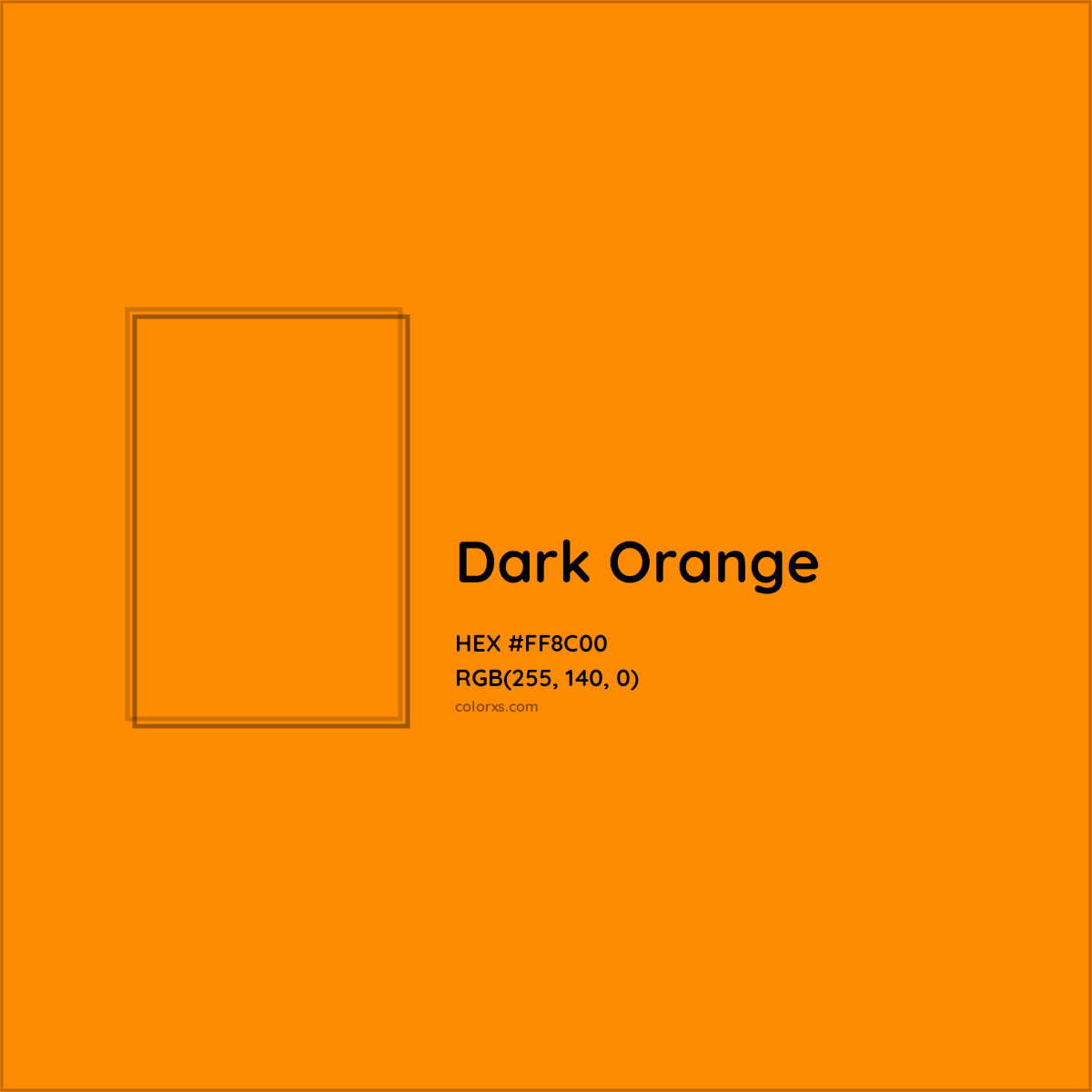 HEX #FF8C00 Dark Orange Color - Color Code