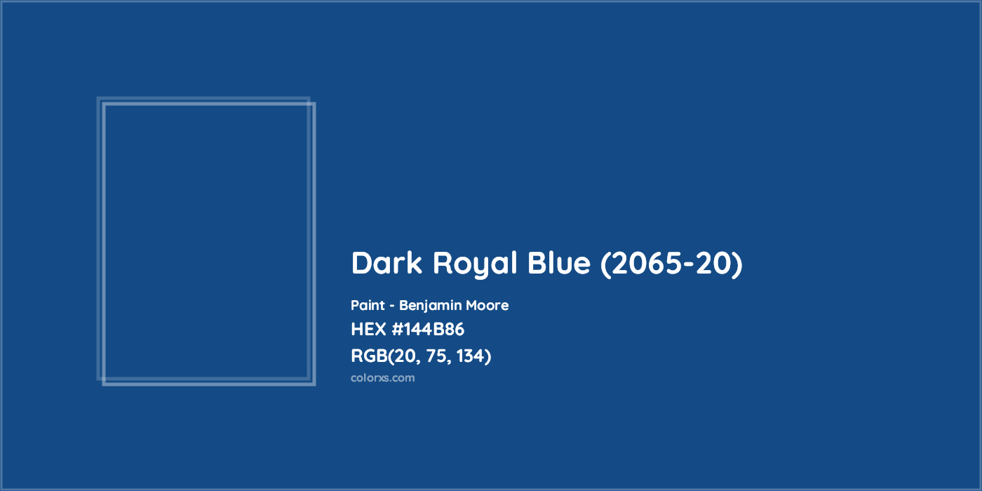 HEX #144B86 Dark Royal Blue (2065-20) Paint Benjamin Moore - Color Code