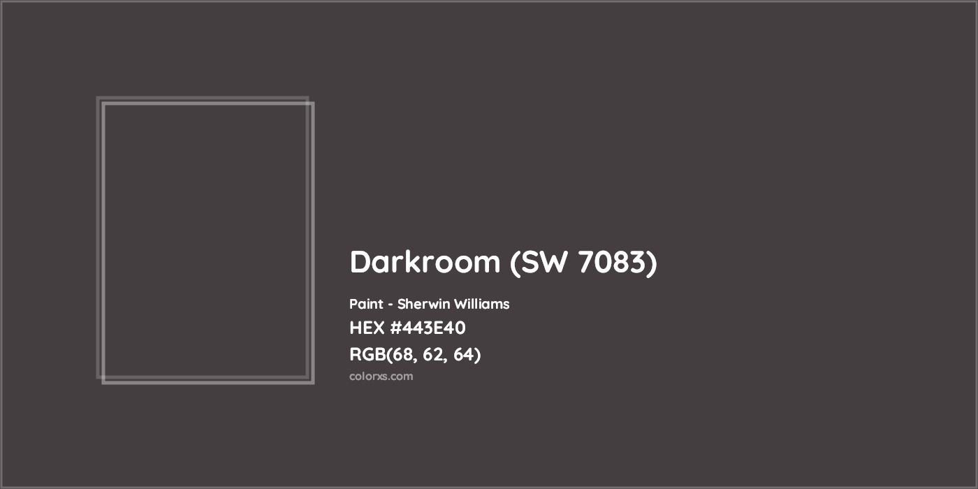 HEX #443E40 Darkroom (SW 7083) Paint Sherwin Williams - Color Code