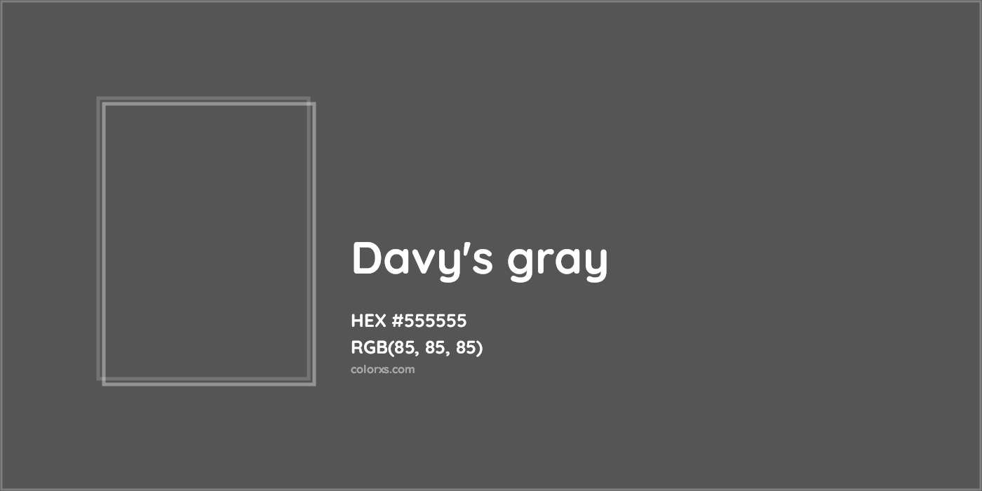 HEX #555555 Davy's gray Color - Color Code