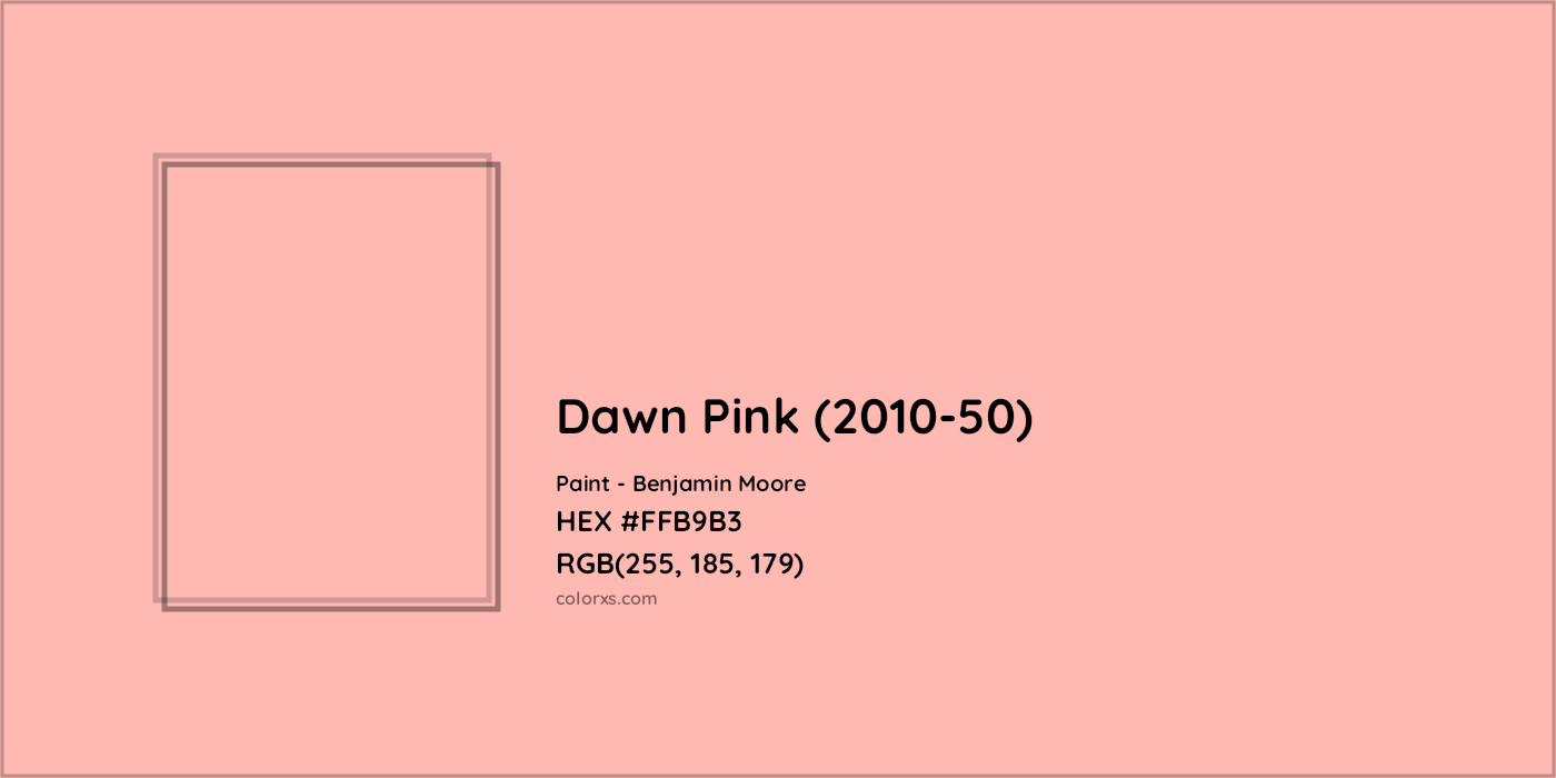 HEX #FFB9B3 Dawn Pink (2010-50) Paint Benjamin Moore - Color Code