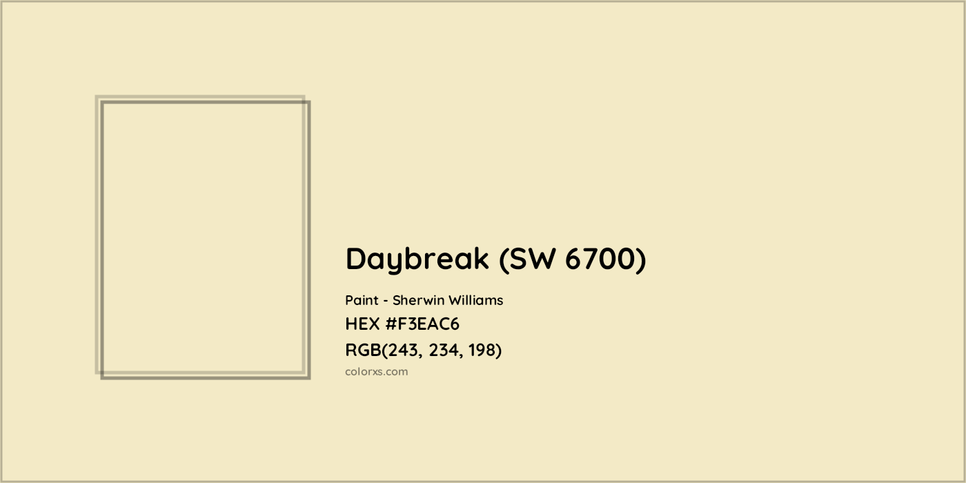 HEX #F3EAC6 Daybreak (SW 6700) Paint Sherwin Williams - Color Code