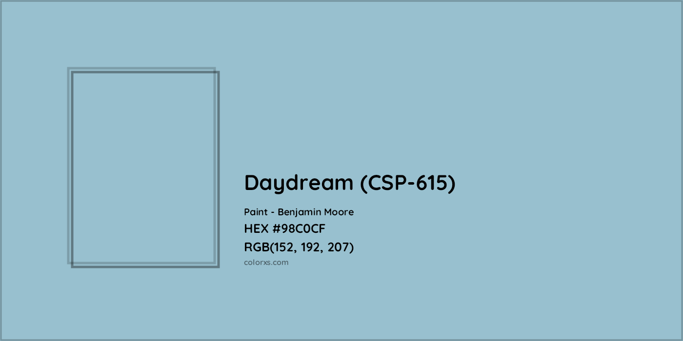 HEX #98C0CF Daydream (CSP-615) Paint Benjamin Moore - Color Code