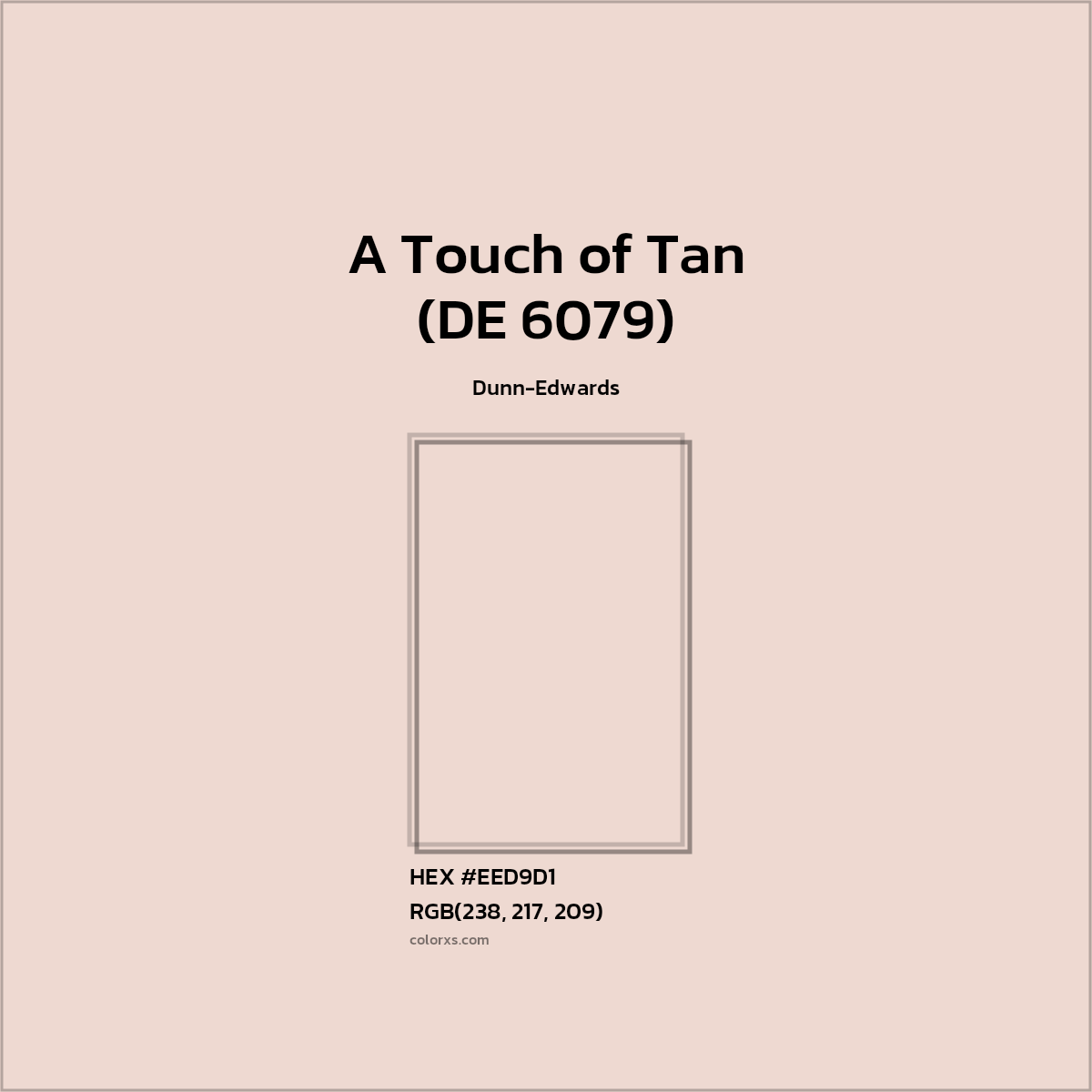 HEX #EED9D1 A Touch of Tan (DE 6079) Paint Dunn-Edwards - Color Code