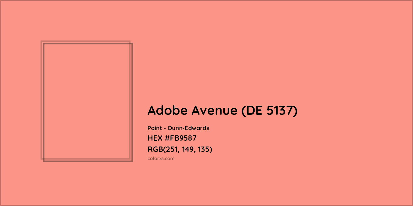 HEX #FB9587 Adobe Avenue (DE 5137) Paint Dunn-Edwards - Color Code