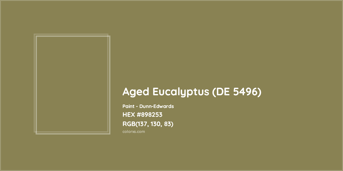 HEX #898253 Aged Eucalyptus (DE 5496) Paint Dunn-Edwards - Color Code