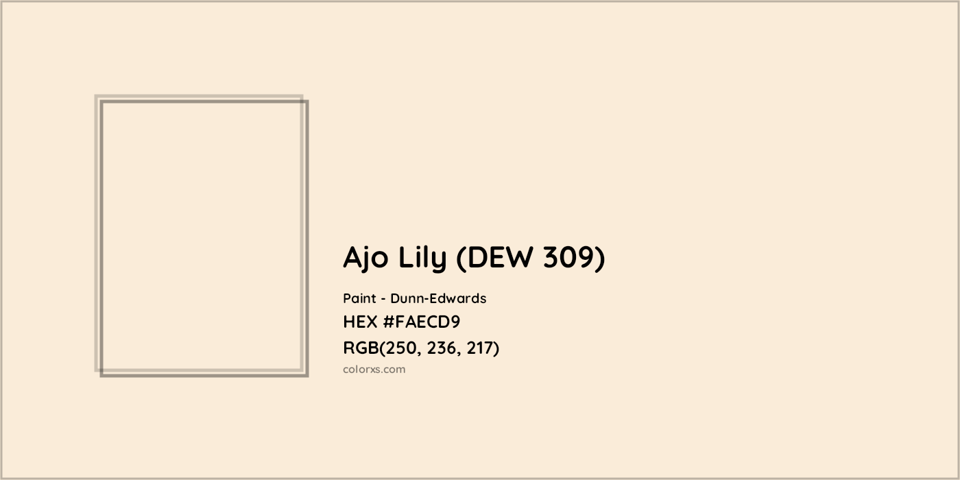 HEX #FAECD9 Ajo Lily (DEW 309) Paint Dunn-Edwards - Color Code