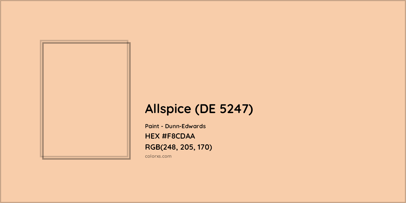 HEX #F8CDAA Allspice (DE 5247) Paint Dunn-Edwards - Color Code