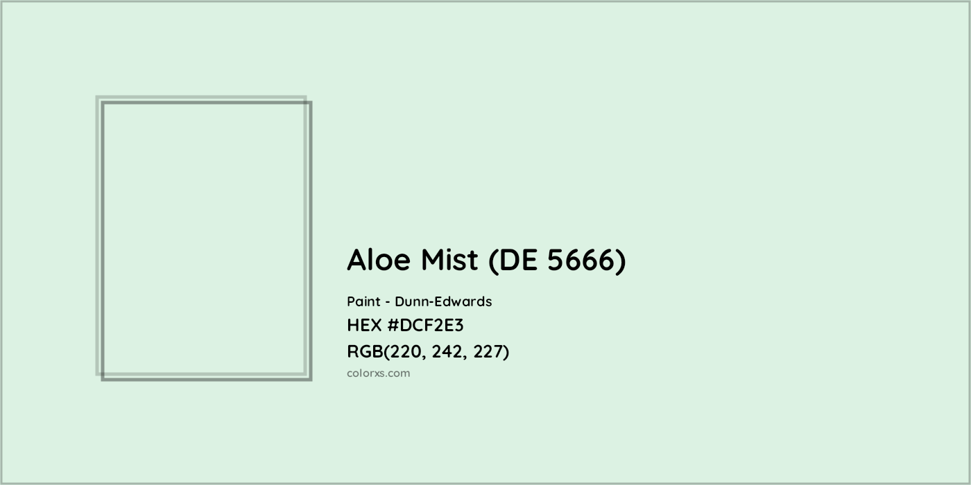 HEX #DCF2E3 Aloe Mist (DE 5666) Paint Dunn-Edwards - Color Code