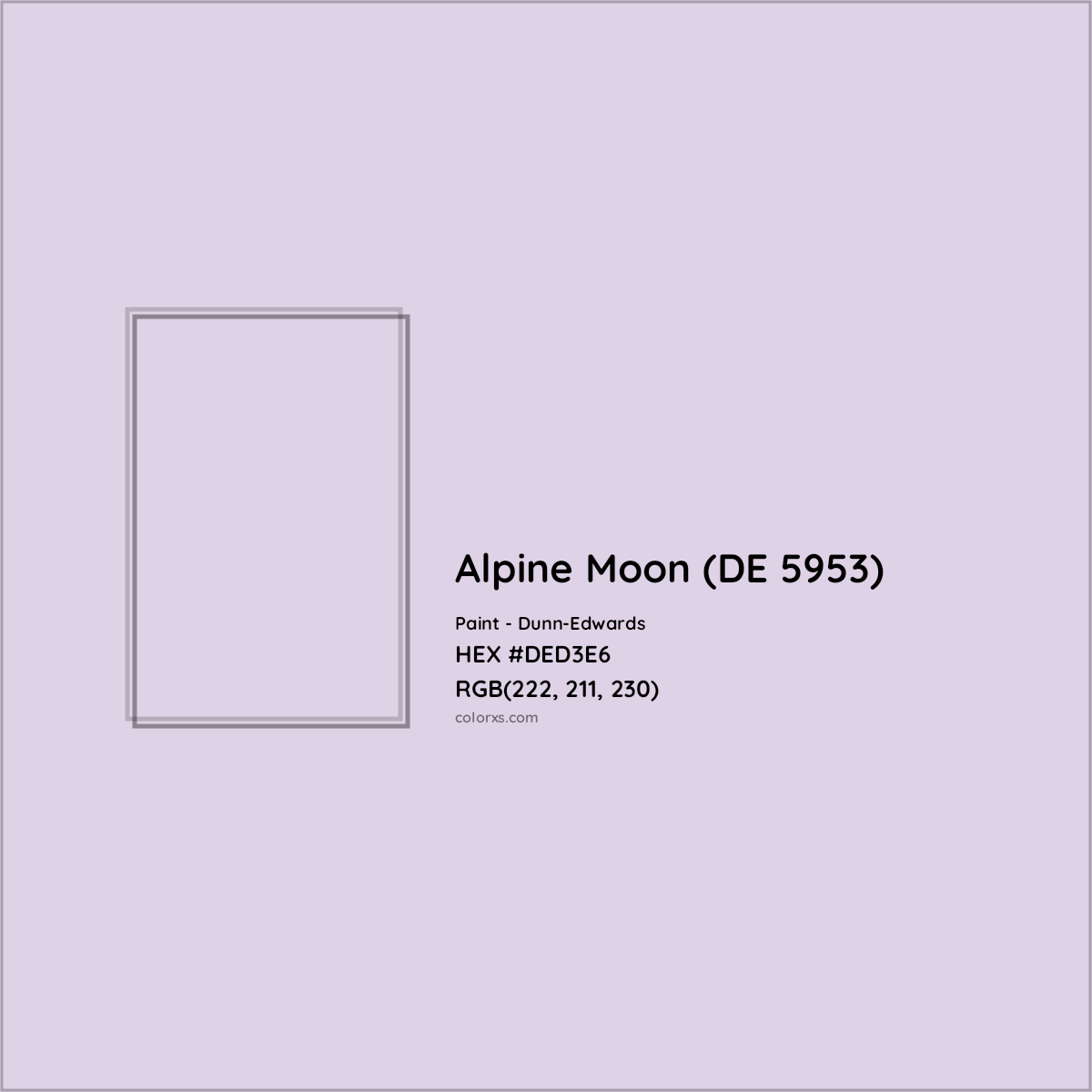 HEX #DED3E6 Alpine Moon (DE 5953) Paint Dunn-Edwards - Color Code