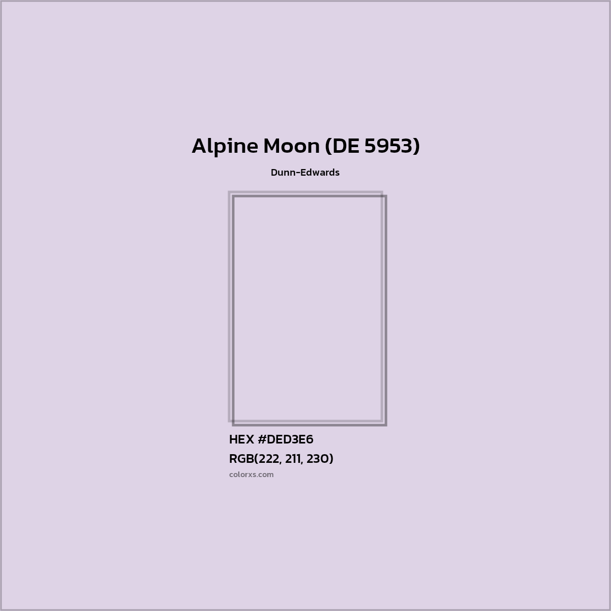 HEX #DED3E6 Alpine Moon (DE 5953) Paint Dunn-Edwards - Color Code