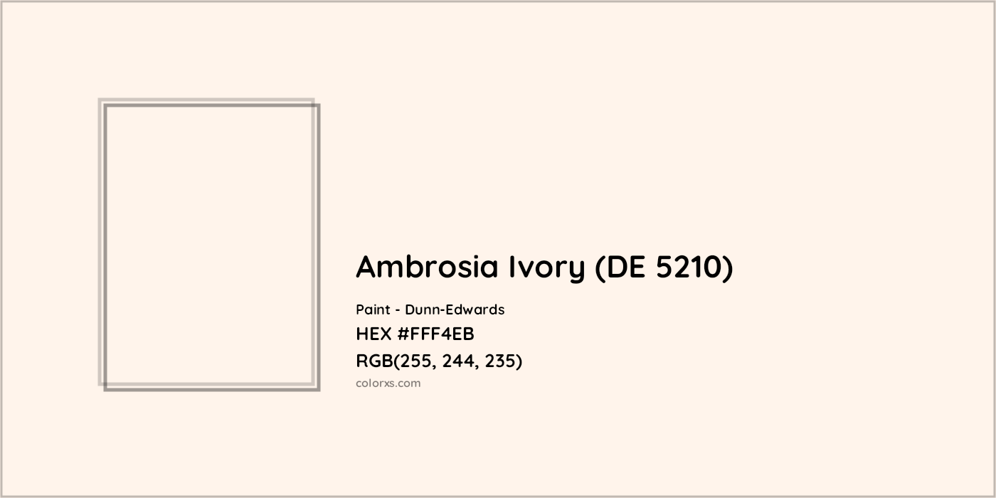 HEX #FFF4EB Ambrosia Ivory (DE 5210) Paint Dunn-Edwards - Color Code