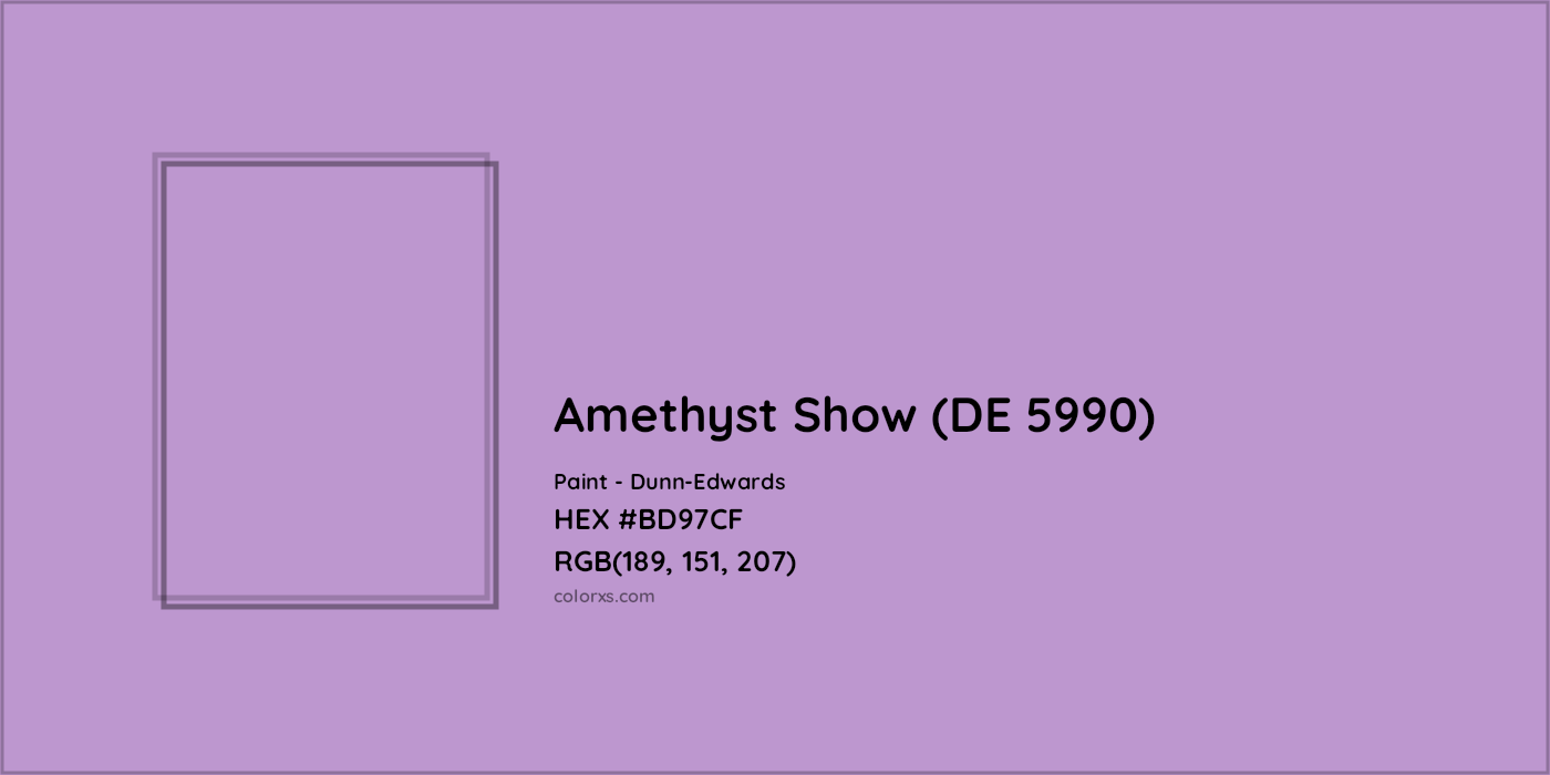 HEX #BD97CF Amethyst Show (DE 5990) Paint Dunn-Edwards - Color Code