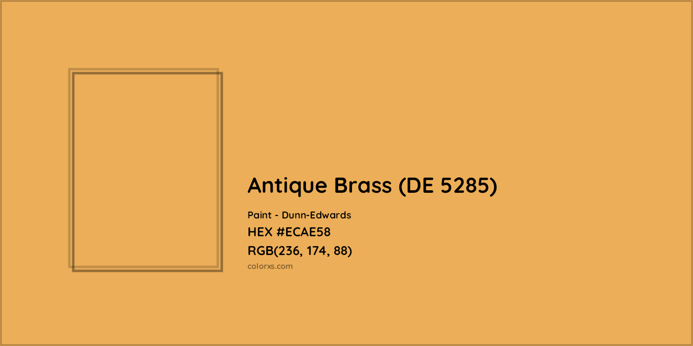 HEX #ECAE58 Antique Brass (DE 5285) Paint Dunn-Edwards - Color Code