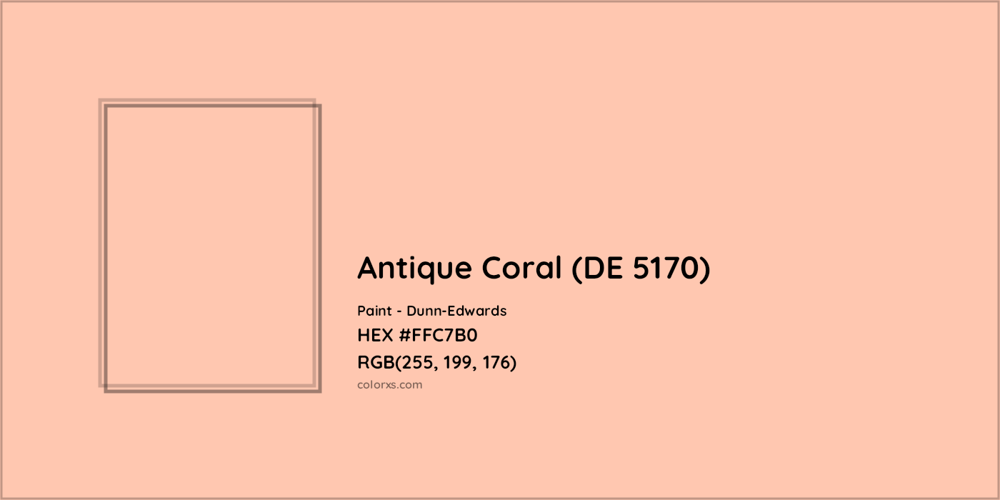 HEX #FFC7B0 Antique Coral (DE 5170) Paint Dunn-Edwards - Color Code