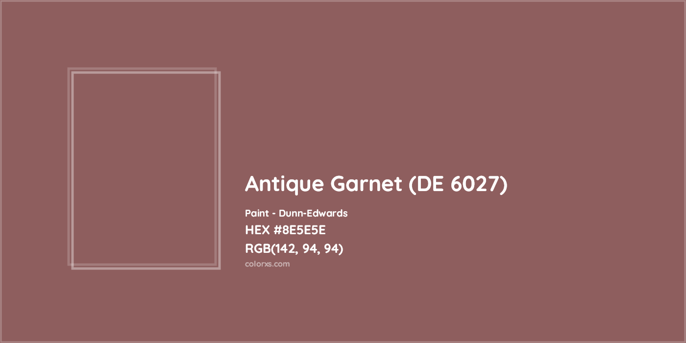 HEX #8E5E5E Antique Garnet (DE 6027) Paint Dunn-Edwards - Color Code