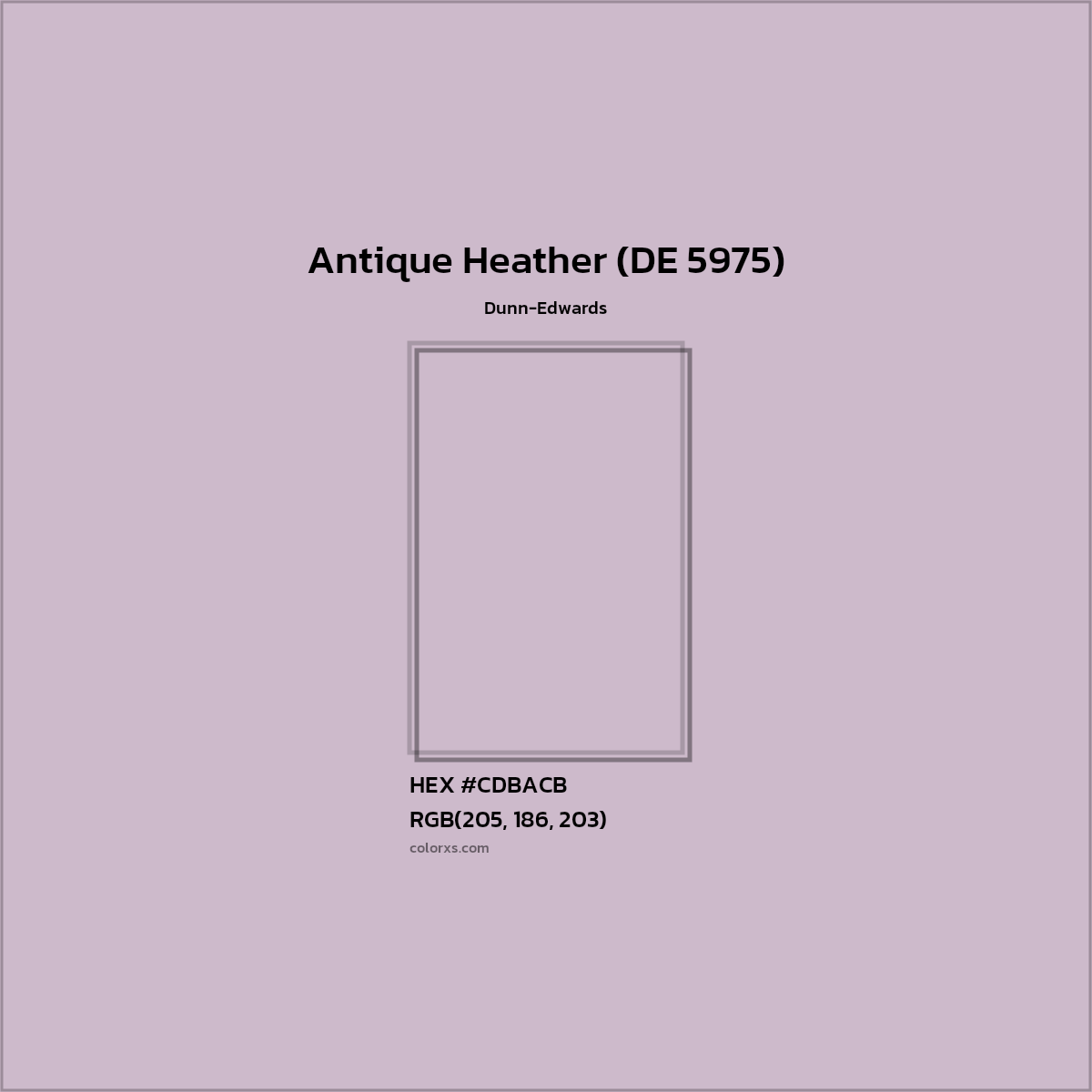 HEX #CDBACB Antique Heather (DE 5975) Paint Dunn-Edwards - Color Code