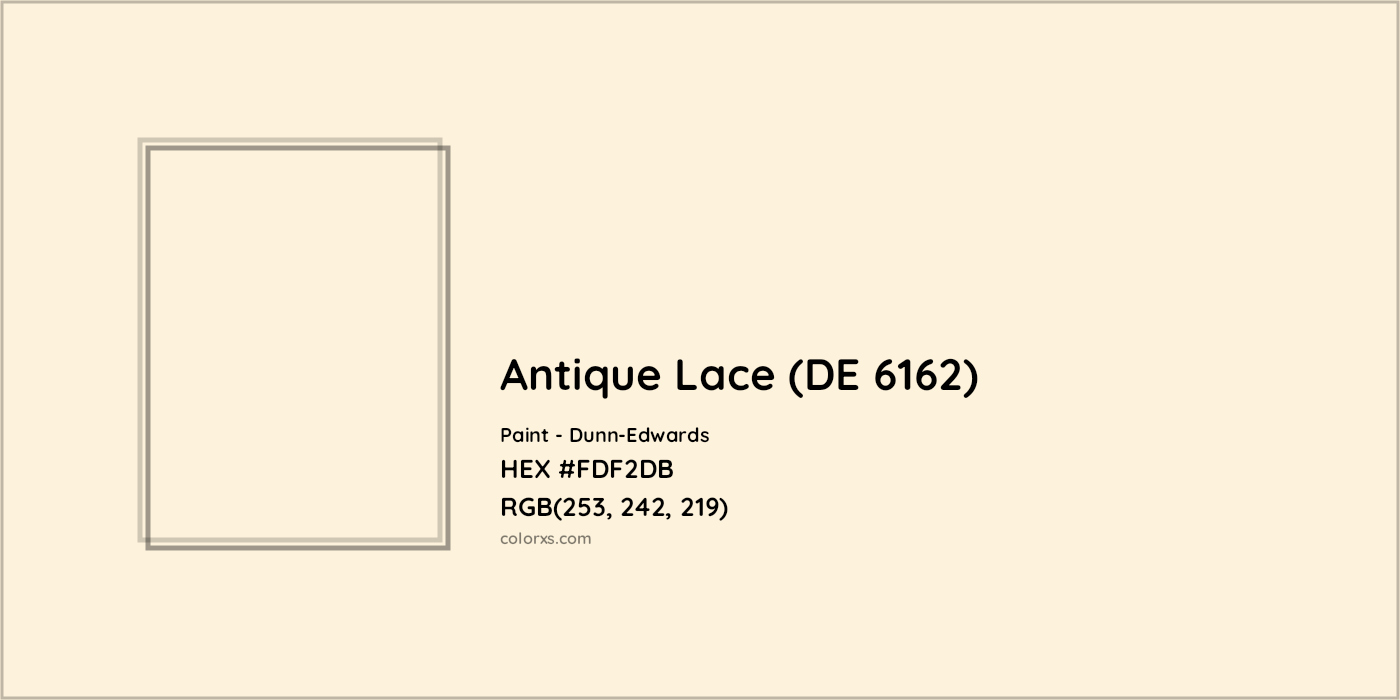HEX #FDF2DB Antique Lace (DE 6162) Paint Dunn-Edwards - Color Code