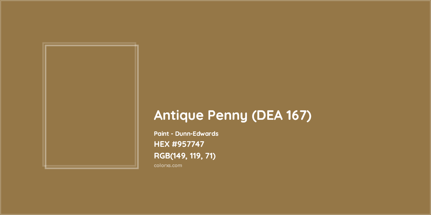 HEX #957747 Antique Penny (DEA 167) Paint Dunn-Edwards - Color Code