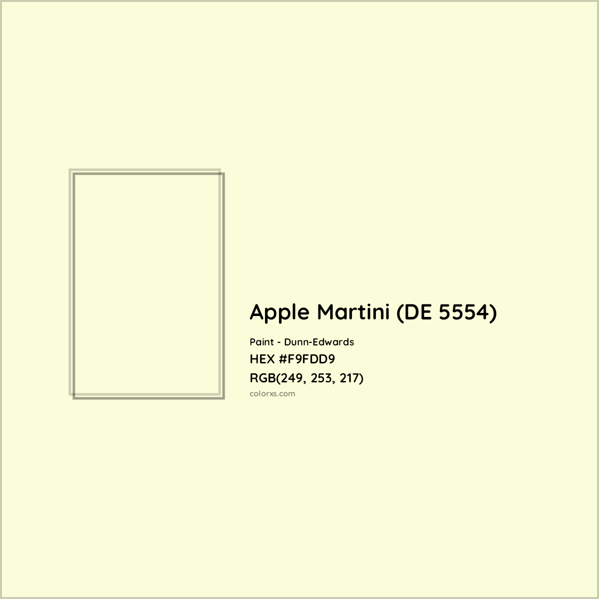 HEX #F9FDD9 Apple Martini (DE 5554) Paint Dunn-Edwards - Color Code