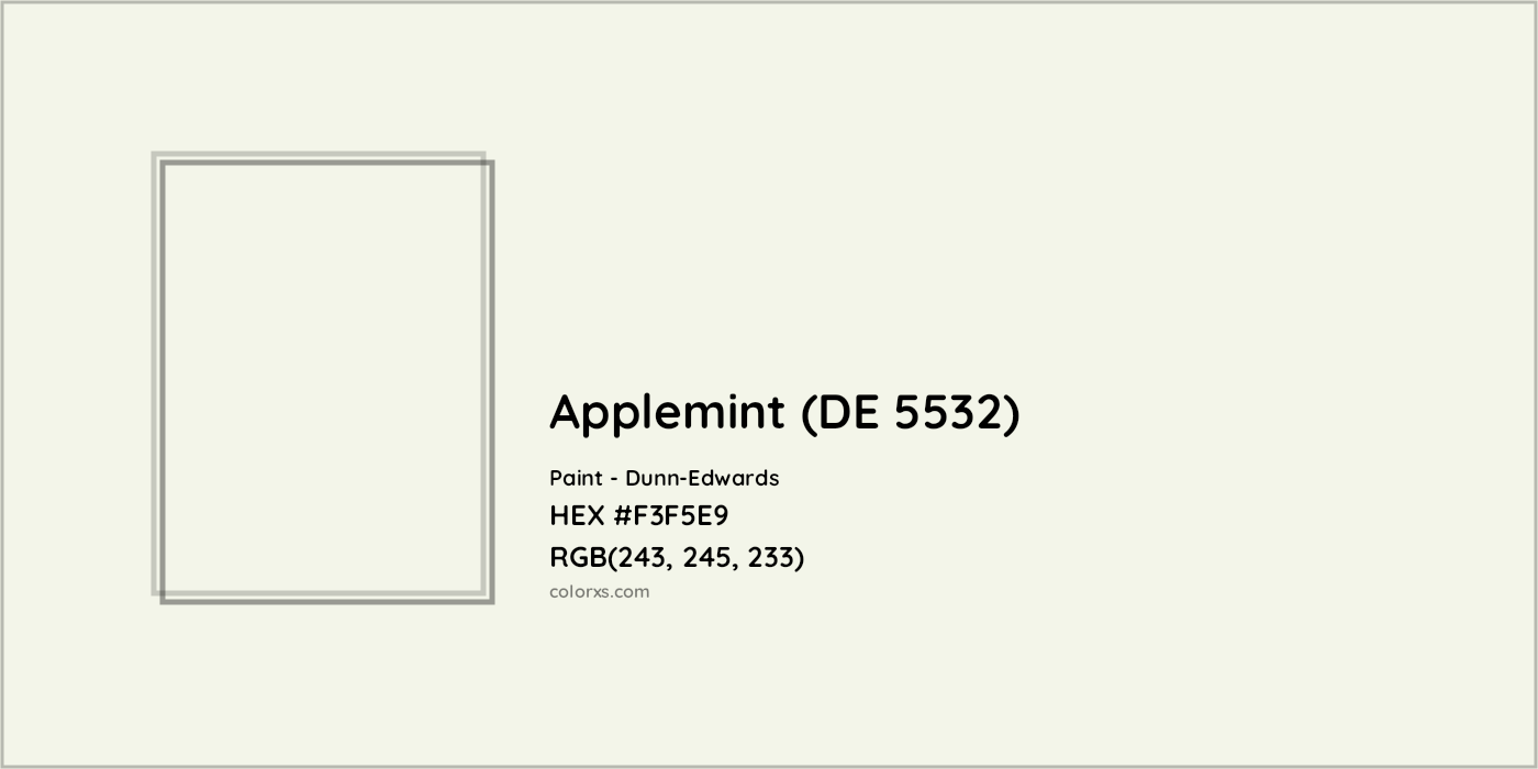 HEX #F3F5E9 Applemint (DE 5532) Paint Dunn-Edwards - Color Code