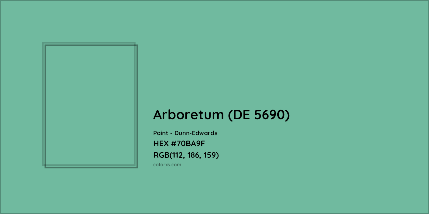HEX #70BA9F Arboretum (DE 5690) Paint Dunn-Edwards - Color Code