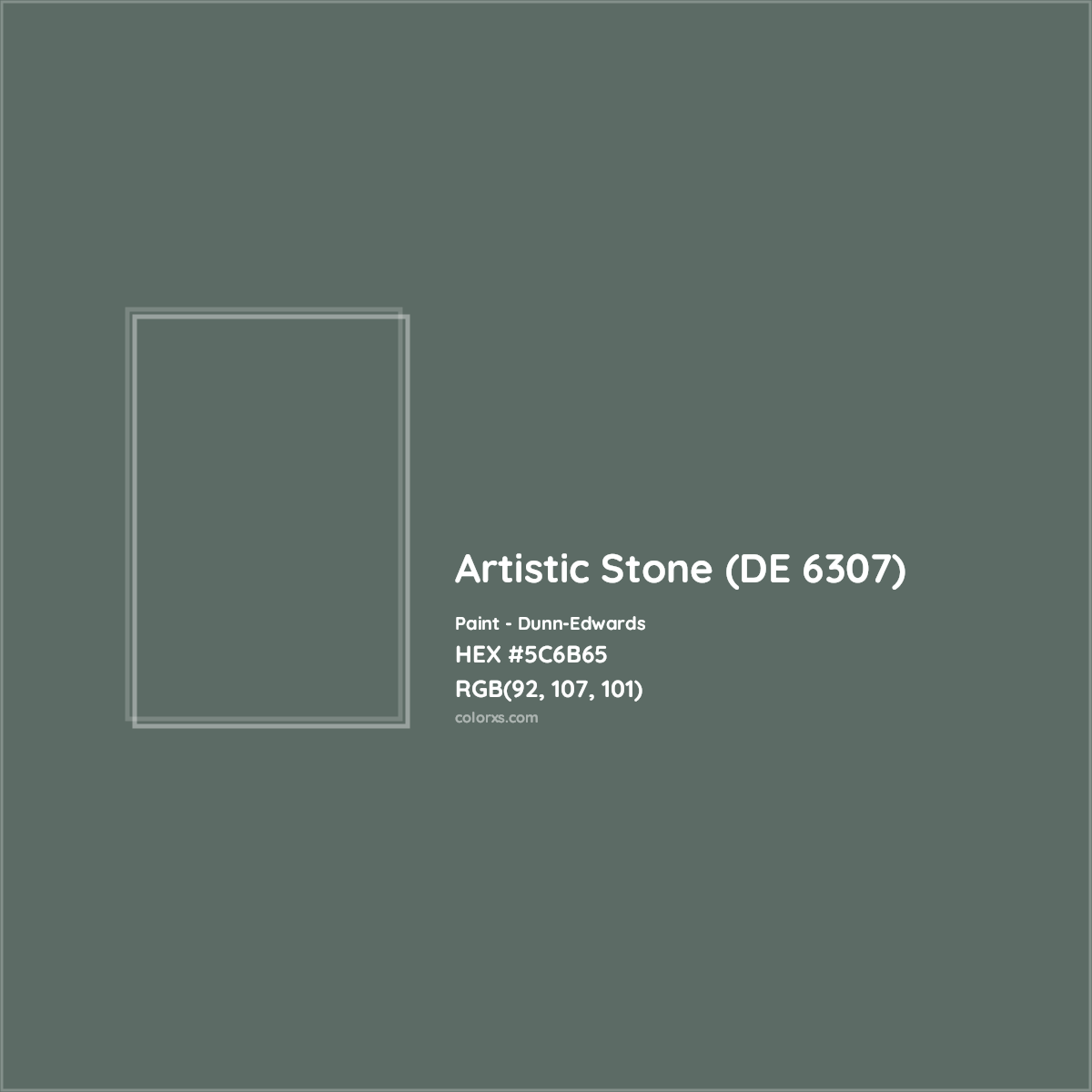 HEX #5C6B65 Artistic Stone (DE 6307) Paint Dunn-Edwards - Color Code