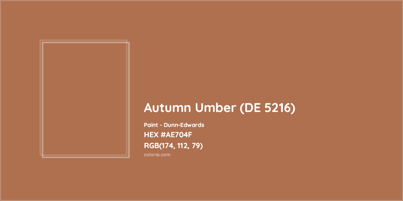 HEX #AE704F Autumn Umber (DE 5216) Paint Dunn-Edwards - Color Code