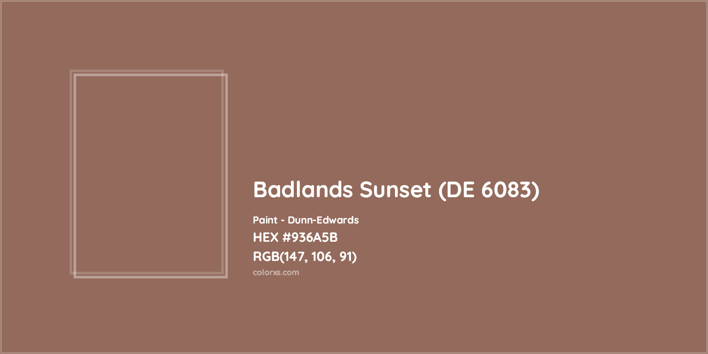HEX #936A5B Badlands Sunset (DE 6083) Paint Dunn-Edwards - Color Code